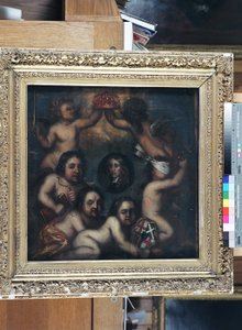 Una satira di Richard Cromwell a cui viene offerta la corona, c.1659 da English School