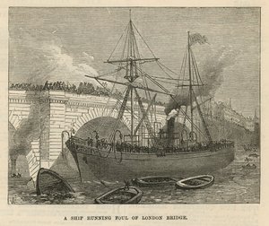 Una nave che urta il London Bridge da English School