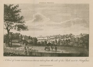 Veduta della Casa di Lord Mansfield presa dal lato del suo parco vicino a Hampstead da English School
