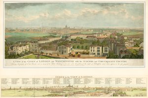 Veduta delle città di Londra e Westminster con i sobborghi e il paese circostante