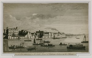 Una vista presa vicino alla Casa del Signor Smith a Battersea, guardando il Tamigi