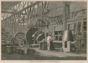 Visita alla fabbrica di motori marini Penn a Greenwich, Londra; Tornitura di un albero a pale per una nave a vapore da English School