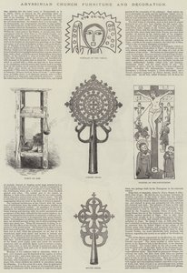 Arredi e decorazioni della chiesa abissina (incisione) da English School