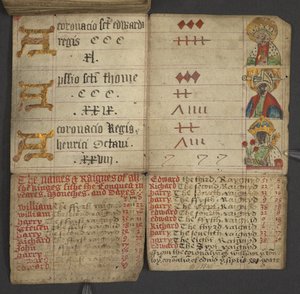 Almanacco, contenente tabella delle lettere dominicali e numeri d