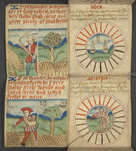 Bilancia & Scorpione, da Almanacco, contenente tabella delle lettere dominicali e numeri d
