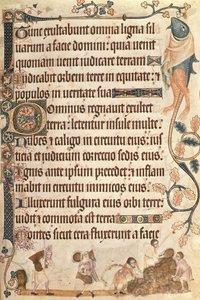 Impilare covoni di grano, dal Salterio di Luttrell, iniziato prima del 1340 per Sir Geoffrey Luttrell da English School