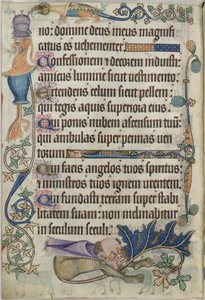Add. 42130, f.182v Salmo 103, con grottesche, dal 