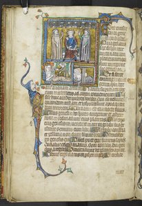 Alessandro con due astrologi che indicano le stelle con una regina e una donna con neonati, da 