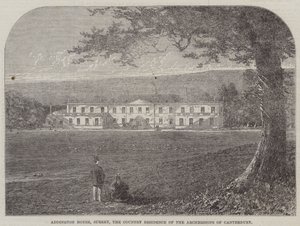 Addington House, Surrey, la Residenza di Campagna degli Arcivescovi di Canterbury (incisione) da English School
