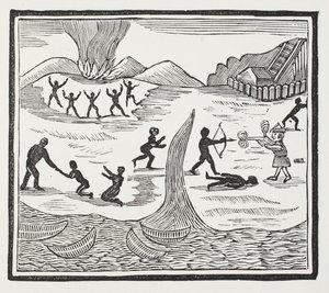 Arrivo di Venerdì, illustrazione da Chap-books del XVIII secolo di John Ashton, pub. 1882 da English School