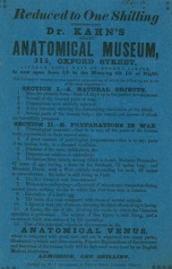 Pubblicità per il Grant Anatomical Museum del Dr Khan