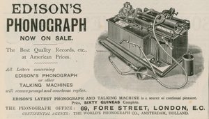 Pubblicità per il fonografo di Edison da English School