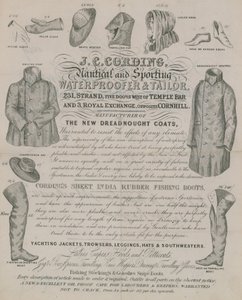Pubblicità per J C Cording, impermeabilizzatore e sarto da English School