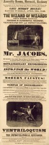 Annuncio per Mr Jacobs, mago e ventriloquo