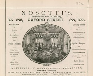 Pubblicità per il negozio di mobili Nosotti, 397-399 Oxford Street da English School
