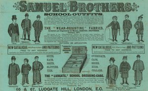 Pubblicità per Samuel Brothers, Ludgate Hill, Londra da English School