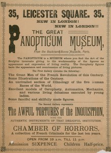 Pubblicità per The Great Panopticum Museum, 35 Leicester Square, Londra, 1854 da English School