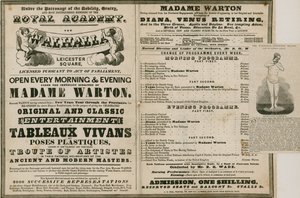 Pubblicità per The Walhalla, Leicester Square, sotto la direzione di Madame Warton