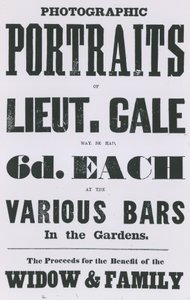 Pubblicità per ritratti fotografici del tenente Gale da English School