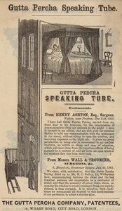 Pubblicità per il tubo parlante Gutta Percha da English School