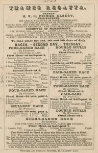 Annuncio per la Regata del Tamigi, 1843 da English School