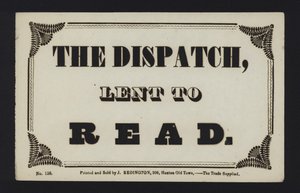 Annuncio: Il Despatch prestato per la lettura da English School