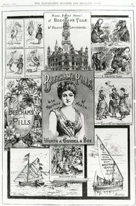Pubblicità per le pillole di Beecham, il bocciolo di rosa della salute, 1890 da English School