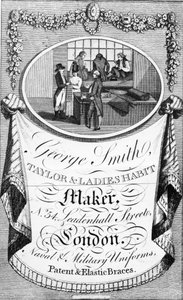 Pubblicità per George Smith, sarto e creatore di abiti per signore