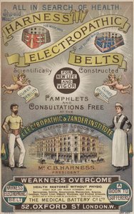 Pubblicità per le cinture elettropatiche di Harness da English School