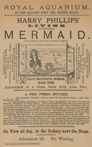 Pubblicità per la Sirena Mitologica Vivente di Harry Phillips