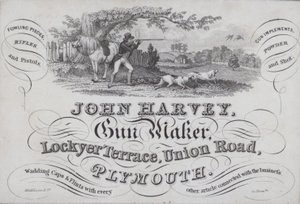 Pubblicità per John Harvey, fabbricante di armi, Plymouth, Devon