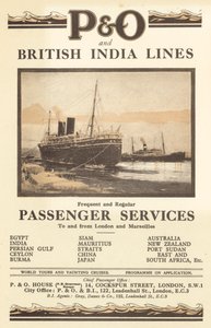 Pubblicità per P e O e British India Lines (litografia a colori)