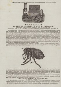 Pubblicità per il telescopio e microscopio combinato di Statham da English School