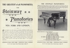 Pubblicità per pianoforti Steinway da English School