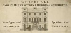 Pubblicità per la Whitehall Carpet Manufactory e Bedding Warehouse