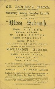 Pubblicità per una produzione della Messe Solennelle di Rossini da English School