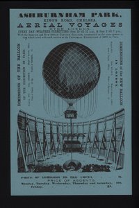Pubblicità per ascensioni in mongolfiera da Ashburnham Park, King