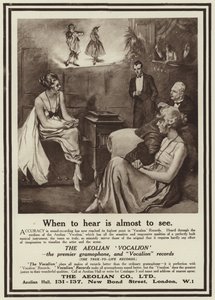 Pubblicità per il grammofono Aeolian Vocalion da English School