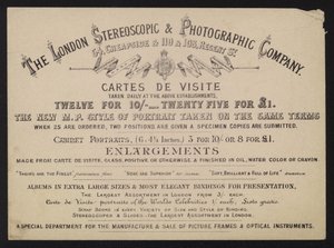 Pubblicità per la London Stereoscopic and Photographic Company da English School