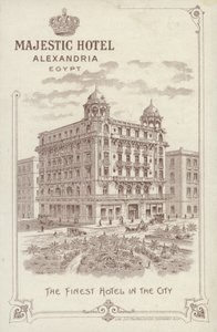 Pubblicità per il Majestic Hotel, Alessandria, Egitto da English School