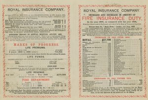 Pubblicità per la Royal Insurance Company da English School