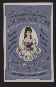 Pubblicità per il corsetto brevettato Poro-Plastic