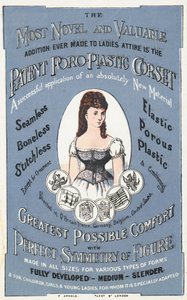 Pubblicità per il corsetto brevettato Poro-Plastic
