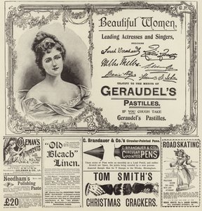 Pubblicità dal numero di Natale di The Graphic del 1896 da English School