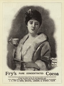 Pubblicità, cacao di Fry (incisione) da English School