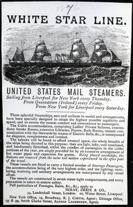 Pubblicità per la White Star Line, 1876 da English School