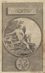 Eolo, antico dio romano dei venti (incisione) da English School