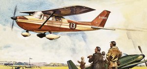Aeroplano in volo nella Coppa del Re, iniziata nel 1922 da English School