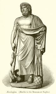 Esculapio (marmo del Museo di Napoli) (incisione)