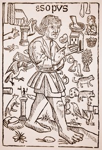 Esopo, frontespizio delle Favole di Esopo di William Caxton da English School